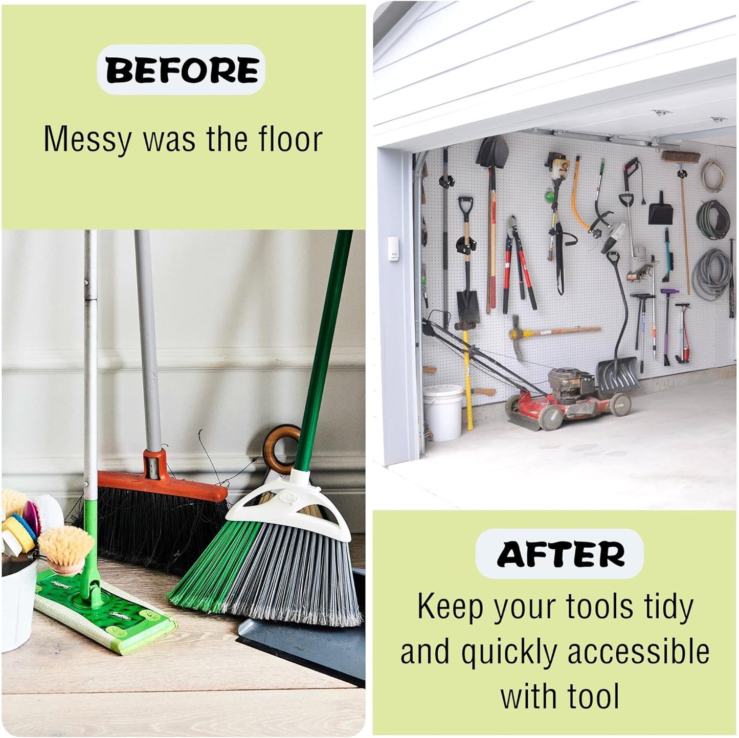 ULIBERMAGNET Magnetic Mop Broom Holder,Heavy Duty Movable Magnetic Broom Holder Rack,Anti-slip Wall Mounted Utility Storage Mop Shovel Hanger for Garage, Kitchen, Laundry, Garden(2 Pack/Black)