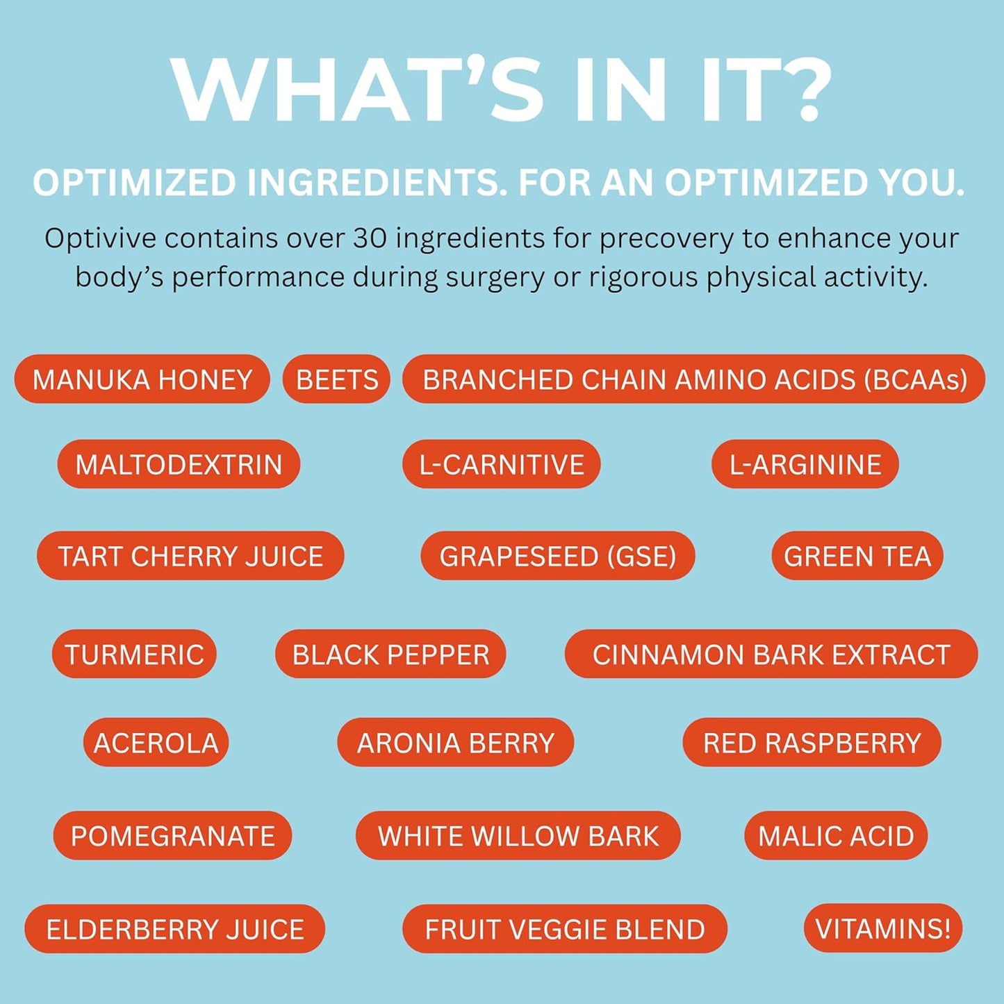 Optivive Pre-covery Elixir Clear Liquid Nutrition Pre Surgery Drink, Post Op Surgery Essentials, Chemotherapy Must Haves for Women and Men, Colonoscopy Prep Drink, Fruit Punch Flavor, 16oz (4 Pack)