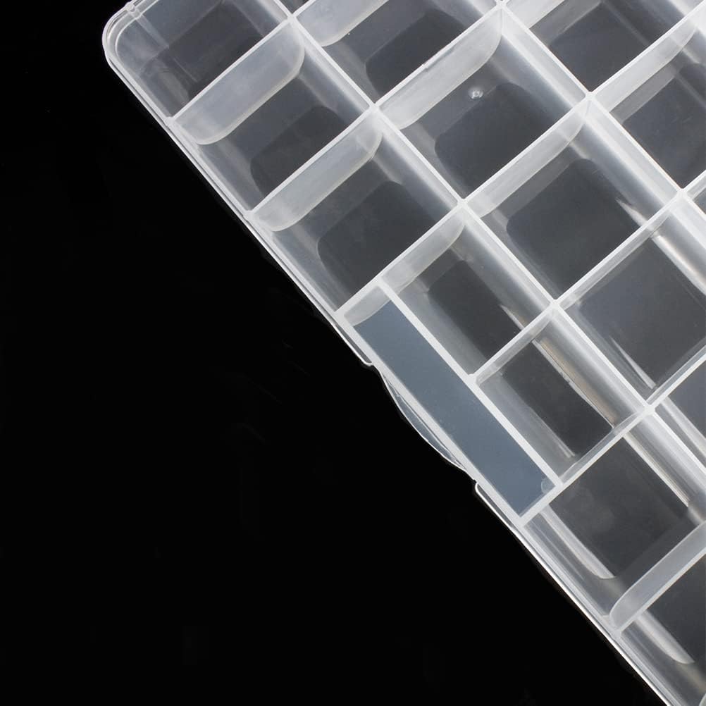 32 Grids Clear Plastic Organizer Box, Craft Storage Container for Beads Organizer, Art DIY, Crafts Jewelry Storage, Fishing Tackles, Rock Collection, 1 Pack