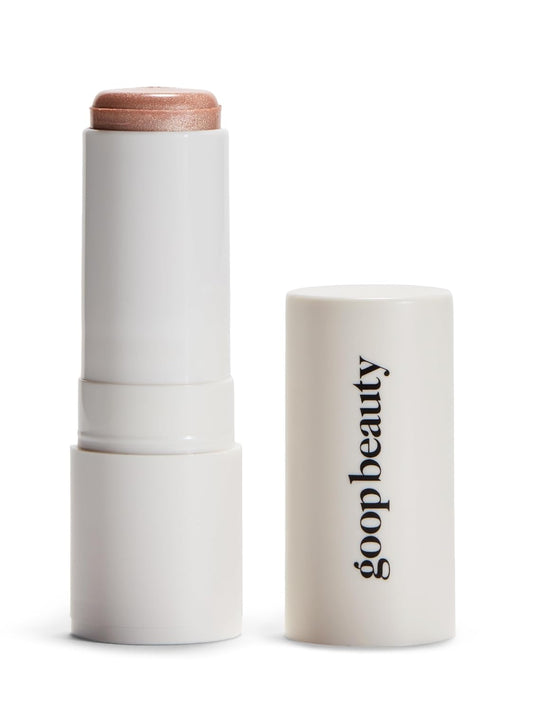goop Beauty Glow Skin Highlighter Stick | Multi-Use Highlighter with Pearlescent Glow | Amino Acid & Micropearl Blend | Makeup and Skincare | Aura: Champagne Gold | 0.28 oz