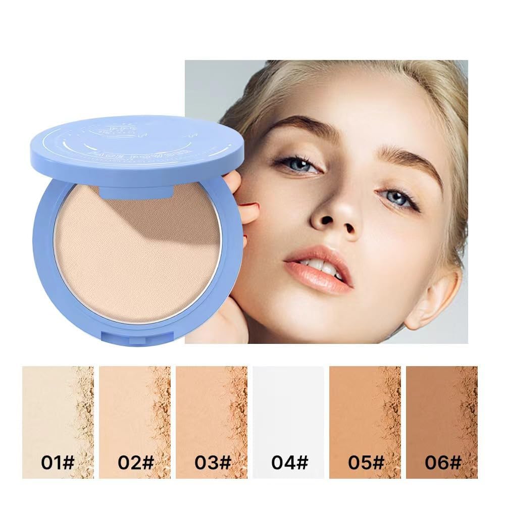 Beauty Powder Cake For Makeup Hold, Face Powder Waterproof Sets Makeup, Matte Perfection Pressed Powder, Long Wearing, Oil & Shine Control for All Skin Tones (#7, 1)