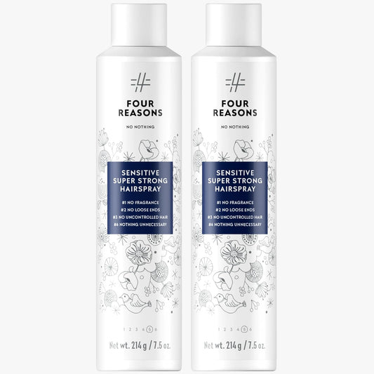 No Nothing Sensitive Extra Hold Hairspray, Unscented Finishing Spray for Styling, Wind & Humidity Protection, Reduces Frizz & Split Ends, Flexible Brushable Hold, Hypoallergenic - 2 Pack (7.5 oz Each)