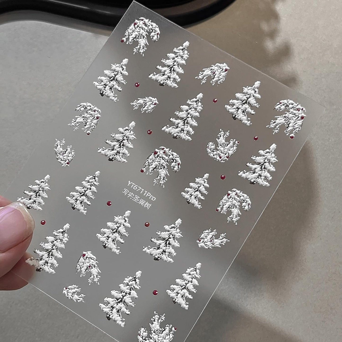 Christmas Nail Stickers 5D Embossed Christmas Nail Art Stickers with Snow Christmas Tree Xmas Tree Designs Winter DIY Self-Adhesive Nail Art Decorations for Women Girls