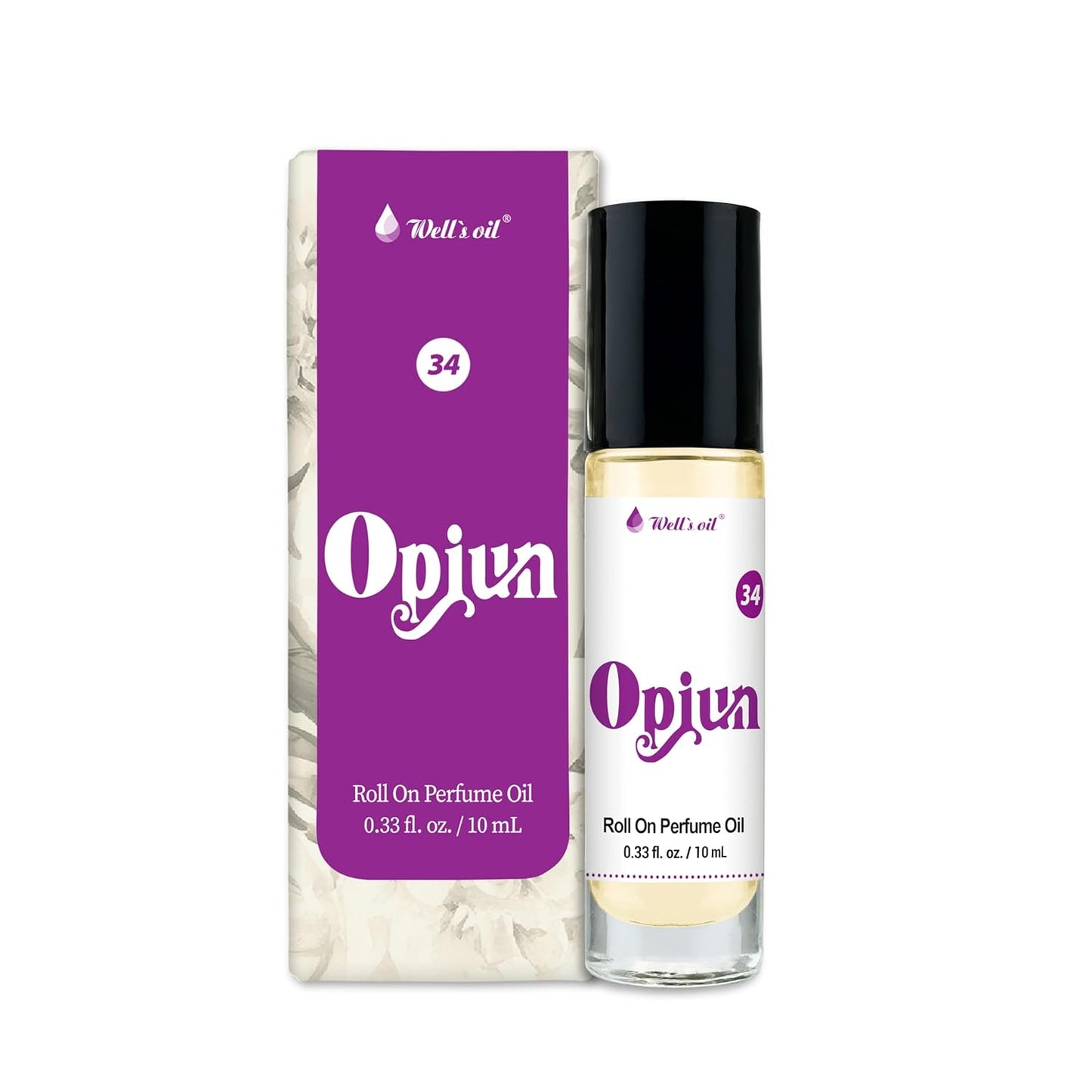 Well's Oil Roll-On Perfume Oil (Opiun) | Aromatic & Floral Notes | Long-Lasting | Paraben-Free | 0.33 Fl Oz / 10 ml