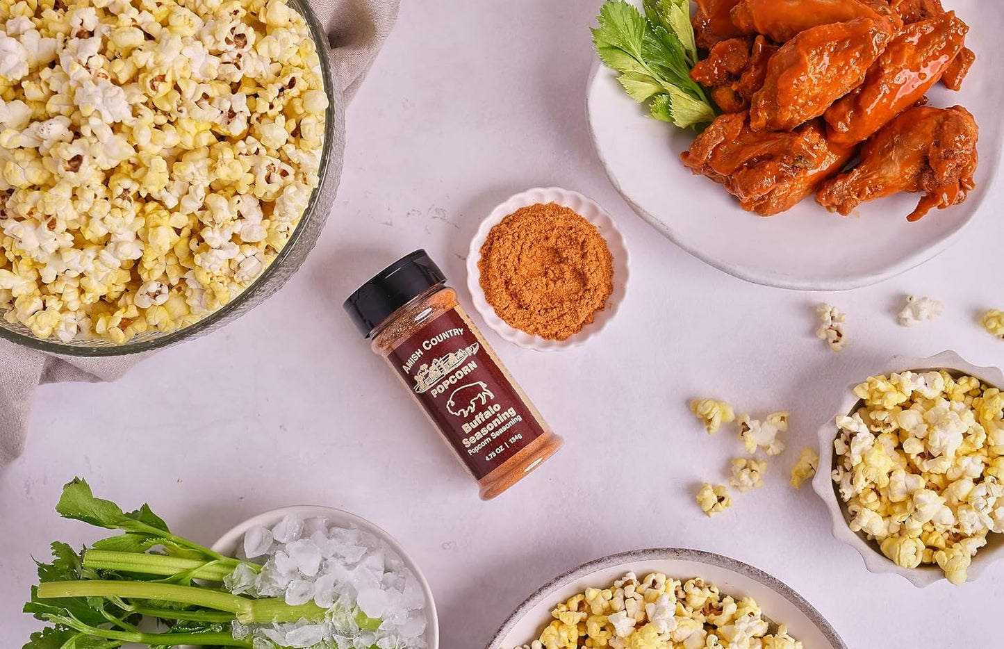 Amish Country Popcorn | Buffalo Flavor Popcorn Seasoning - 4.75 oz | Old Fashioned, Non-GMO and Gluten Free