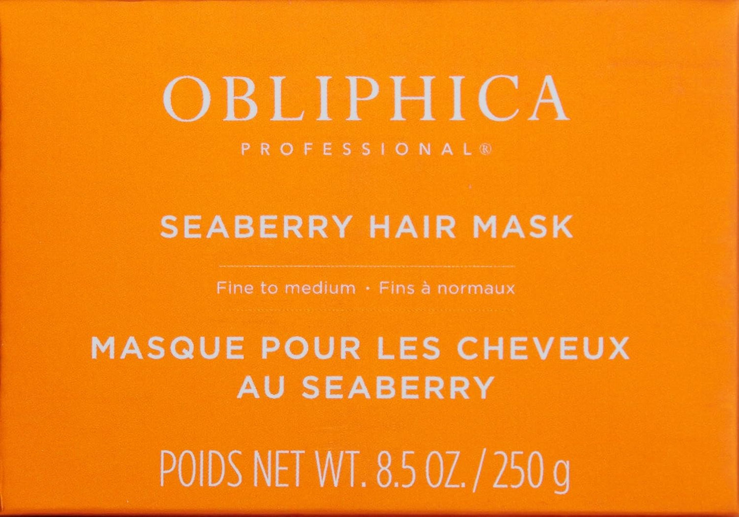 Obliphica Seaberry Hair Mask - Deep Conditioning Hydrating Treatment for Dry and Damaged Hair - Fine, Frizzy, and Color-Treated Hair - 8.5 Ounce (Pack of 1)